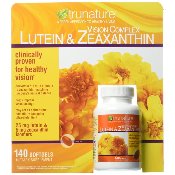 Trunature Vision Softgels Complex Lutein and Zeaxanthin Supplement, 140 Count
