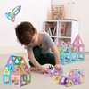 Magnetic Tiles 80pcs Magnet Building Blocks Set Creative Stacking Toys for Kids, 3D DIY Construction Kit Preschool Child Montessori Toys STEM Learning Toys Gifts for Girls Boys 3 4 5 6 7 Years