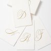 Caspari White Pearl Paper Linen Guest Towels, Monogram Initial B, Pack of 24