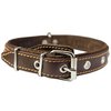 Genuine Leather Braided Dog Collar, Brown 1.25" Wide. Fits 16"-20.5" Neck.