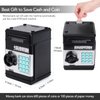 PhilaeEC Black Piggy Bank for Kids, Electronic ATM Cash Coin Can Money Saving Box with Password, Children's Safe Money Jar with Auto Grab Bill Slot, Birthday Christmas Toy Gifts for Boys Girls