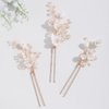 Soulshow 3 Pieces Vintage Pearl Gold Bridal Hair Pins for Women Handmade New Material Polymer Clay Flower Wedding Hair Pins Bridal Hair Accessories