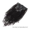 ABH AmazingBeauty Hair Virgin Remy Human Kinkys Curly Clip in Hair Extensions for Women 3C and 4A type 120 gram 20 Inch for Bantu Knotted, Twisted Out