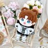 niannyyhouse 20cm Doll Clothes Loose Bulldog Hoodie Flanging Jeans Accessories Kpop Doll Dressup (White+Blue)