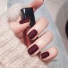 COSMOO 12ml Wine Red Matte Nail Polish, Deep Wine Red Quick Dry Nail Lacquer for Nail Art Varnish, 0.41 fl oz