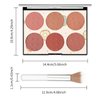 KYDA 6 Colors Face Blush Palette, Matte Shimmer Blush Palette, Smooth Blendable Powder Blush, Contour Highlighter Blush Multiuse Makeup Palette-Set A
