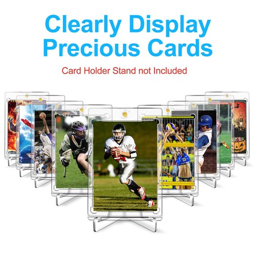 10 Pack - Magnetic Card Holder, 35PT Magnetic Trading Card Holder, Baseball Card Holder, Hard Acrylic Card Cases, Card Protector for Game Baseball Sports Card, Fit for Standard Card