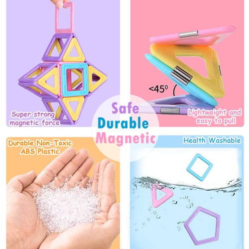 CORLOU Magnetic Building Blocks Set Toy for 3 Year Old Boys Girls Gift Kids Magnetic Tile Educational Toys for Toddlers Creativity Gifts Toys for 3 Year Old Girls Boys Christmas