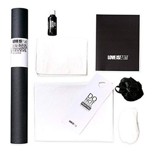 Love is Art Canvas and Paint Kit - Abstract Art Through Intimacy, 8 Piece Set, (LIABLACK)