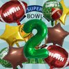 HADCKJA Football Balloon Football Birthday Decorations 2nd Birthday Balloon Rugby Golden Brown Star Rugby Field Balloon Touchdown Sports Theme Football Party Supplies Birthday Party Decorations 9Pcs