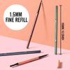 3Pcs Black Waterproof Eyebrow Pencil,Ultra-Fine Mechanical Pencil with Spoolie Brush,Eyebrow Pencil Easy to Color,Draws Tiny Brow Hairs and Fills in Sparse Areas,Create Natural Eye Brow
