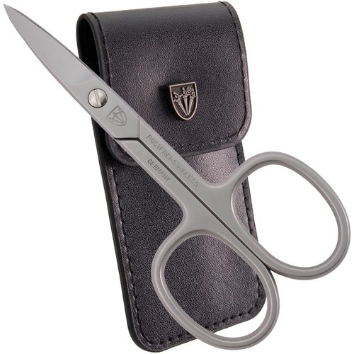 3 Swords Germany - brand quality STAINLESS STEEL INOX CURVED NAIL SCISSORS (1 PIECE) with case for manicure pedicure - nail care by 3 Swords - Made in Germany
