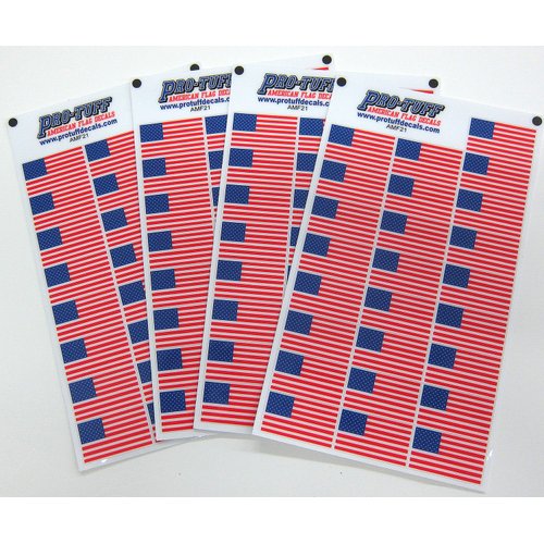 Pro-Tuff Decals 20 Mil American Flag Helmet Decal Set (100 Decals) for Football, Baseball, Lacrosse, Hockey Helmets