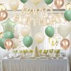 Sage Green Birthday Decorations for Men Women Boys Girls,Sage Green Beige Gold balloons Happy Birthday Balloons Banner Confetti Balloons for Birthday Baby Shower Party Decorations