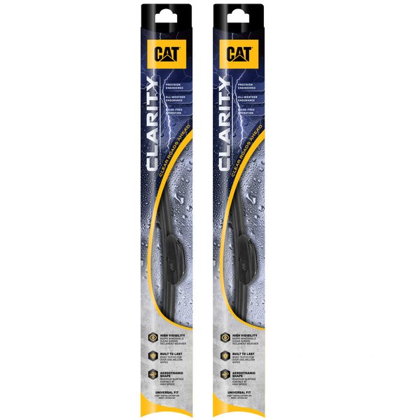 Caterpillar Clarity Premium Performance All Season Replacement Windshield Wiper Blades for Car Truck Van SUV (20 + 22 Inch (Pair for Front Windshield)), Black