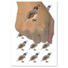 Quail Bird Solid Temporary Tattoo Water Resistant Fake Body Art Set Collection - 15 2" Tattoos (1 Sheet)