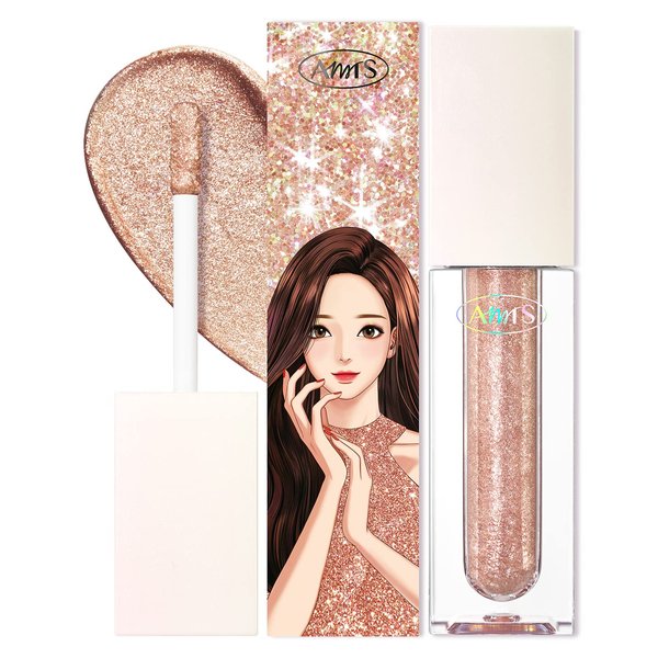 AMTS webtoon True Beauty Makeup liquid glitter eyeshadow, vegan korean eye glitter, shimmer eyeshadow highlighter, kbeauty, kdrama #02 Venus
