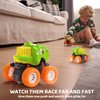 lalalark 3 Pack Monster Truck Toy, Dinosaur Toys for 3 4 5 Year Old Boys, Friction Power 360° Rotating Push and Go Cars, Bumping Up and Down Action, Christmas Birthday Gifts for Kids 3-5