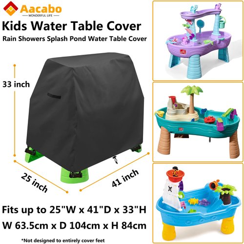Aacabo Kids Water Table Cover Fit Step2 Rain Showers Splash Pond Water Table,Waterproof Dust Proof Anti-UV Outdoor Toys Cover-Cover only