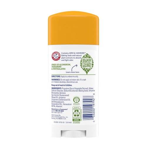 ARM & HAMMER Essentials Natural Deodorant Unscented 2.50 oz (Pack of 7)