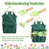 CUTE STONE Kids Gardening Tool Set, 20PCS Gardening Toys Includes Metal Rake,Fork,Trowel,Apron,Gloves,Watering Can,Tote Bag and Strickers, Garden Tool Kit for Kids, Outdoor Toys Gift for Boys Girls