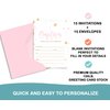 Paper Clever Party Girls Baptism Invitations with Envelopes for Christening, Naming Ceremony, Dedication, Confirmation, Baptismal, Communion Pink and Gold Blank Card Set, 15 Pack
