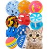 DIYUQISHI 10-Pack Colorful Sturdy Cat Toy Balls with Bells, Interactive & Energetic Play, Easy-Grab Cat Toys for All Breeds and Ages