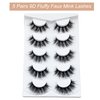 False Eyelashes Mink Lashes Fluffy Dramatic 20mm Long Faux Mink Eyelashes D Curl Wispy Fake Lashes Pack Look Like Extension