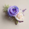 Fangsen Purple Berry Rose Hair Comb Festival Headpiece for Holiday Cosplay Women Party Silver (#537)