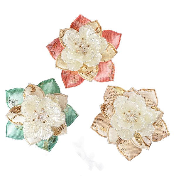 3 Pcs Flower Hair Clips, Handmade Hair Accessories for Women and Girls, Korean Traditional Hair Clips for Party Wedding Daily, Gifts for Mother Daughter Girlfriend Bride, Made in Korea