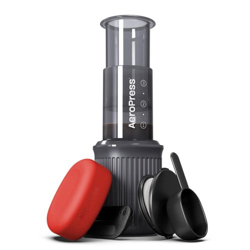 Aeropress Go Travel Coffee Press Kit - 3 in 1 brew method combines French Press, Pourover, Espresso - without grit or bitterness - Small portable Full bodied coffee maker for camping & travel