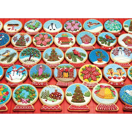Cobble Hill 1000 Piece Puzzle - Snow Globe Cookies - Sample Poster Included