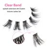 DSLONG Cluster Lashes, DIY Lash Extensions Individual Lash, Manga Lashes Natural Look Clear Band Anime Lashes, 60 Clusters Volume Lashes Set Individual Eyelash Extensions