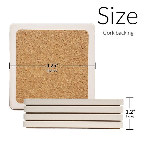 CoasterStone Absorbent Coasters, 4-1/4-Inch, "Frank Lloyd Wright Art Glass Collection", Set of 4