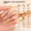 3220Pcs Champagne Gold Glass Nail Rhinestones 120Pcs Multi Shapes Flatback Nail Gems +3100Pcs 1.5-4mm Round Crystal, Manicure Nail Charms Diamond Gemstones for Nail Design Acrylic Nails Decoration