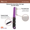 Hartz Flea Comb for Dogs and Cats, Fine-Toothed to Remove Fleas & Flea Eggs, Gentle Detangling or Dematting Tool for Face & Paws, Metal, Black & Purple