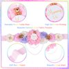 Jspupifip Teddy Bear Maternity Sash & to Be Corsage Pin Set Pink Flower Belly Belt Baby Shower Maternity Photography Gift for Decorations Souvenir Supplies