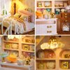 Roroom DIY Miniature and Furniture Dollhouse Kit,Mini 3D Wooden Doll House Craft Model with LED,Creative Room Idea for Valentine's Day Birthday Gift Shop-D065