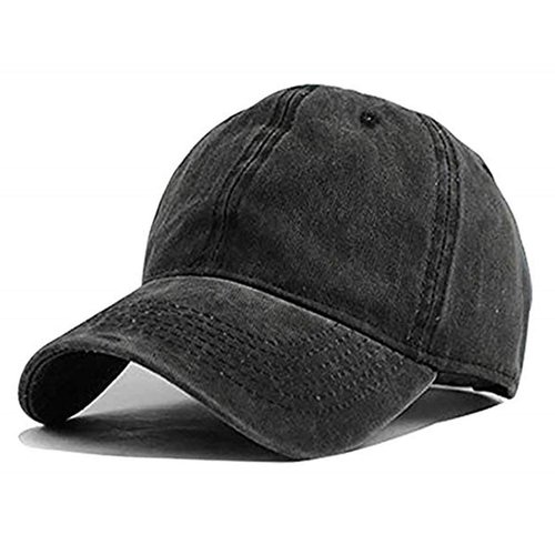 Unisex Vintage Washed Distressed Baseball Cap Twill Adjustable Dad Hat,G-black,One Size