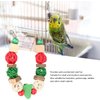 Luhaomisky 1Pc Multicolor Bird Chew Toys,Parrots Chewing Toy Colorful Teeth Grinding Rattan Ball Wooden Christmas Parrot Chewing Foraging Toys for Hamster Rabbit Easy to Install,Pet Supplies