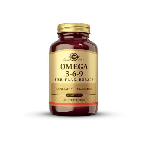 Solgar 1300 mg Omega 3-6-9 - 60 Softgels - Support for Joint & Skin Health - Non-GMO, Gluten Free - 20 Servings