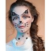 Crystal Cat Face Jewels, Pink Cat Print Gems, 2-Sheet Black Cat Eye Gems Sticker and 2-Sheet Fake Cat Lash Gems Tattoo Stick on Face for Women Kids Cat Halloween Makeup