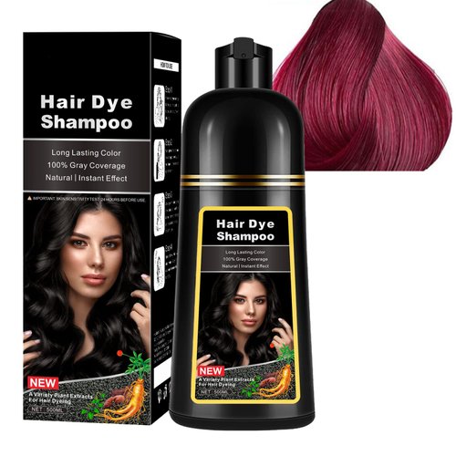 WFWJ Natural Wine Red Hair Dye Shampoo,Magic Hair Dye Shampoo,Colors Hair in 15 Minutes,Long Last...