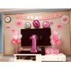 Tellpet Pink Number 1 Balloon Girl Birthday Party Decorations, 40 Inch
