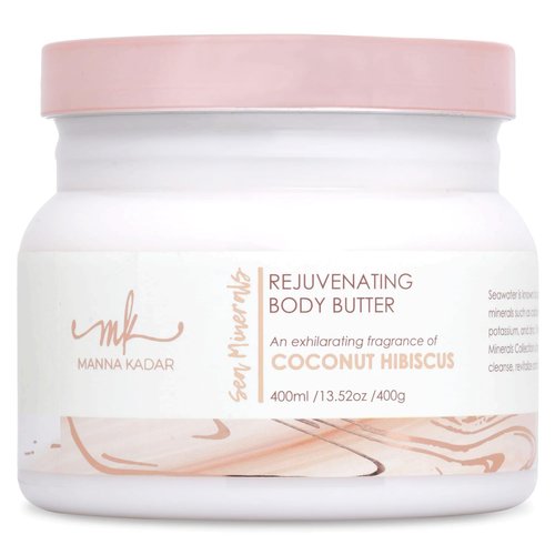 Manna Kadar Beauty Dead Sea Minerals Rejuvenating Body Butter, Coconut Hibiscus - Moisturizes, Hydrates, Leaves Skin Instantly Smooth, Extreme Moisturization, Creamy Formula, Non-Greasy, Look Healthy