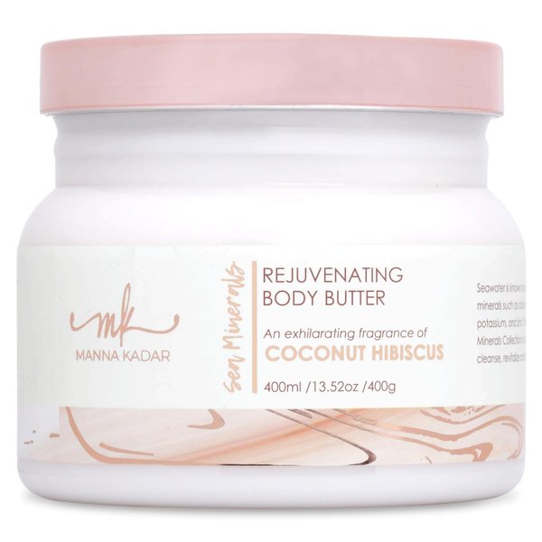 Manna Kadar Beauty Dead Sea Minerals Rejuvenating Body Butter, Coconut Hibiscus - Moisturizes, Hydrates, Leaves Skin Instantly Smooth, Extreme Moisturization, Creamy Formula, Non-Greasy, Look Healthy
