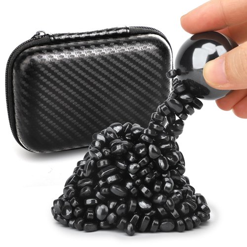 Magnet Stone Ferrite Putty with 2 Big Magnet, Smooth Magnetic Ferrite Magnet Rock Ball Fidget Toy Science Kit, Office Desk Toy Decoration Gift for Adults
