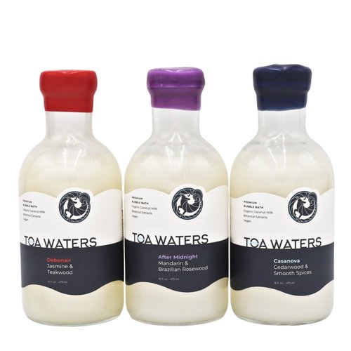Twilight Whispers Bubble Bath Series - 3 Luxurious Adult Bubble Baths - Organic Coconut Milk - Vegan - Moisturizing – Bold Scents - Handcrafted - for Men and Women - All Skin Types - TOA Waters