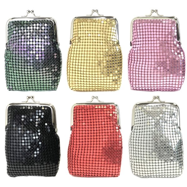 Eclipse Luxury Mesh Sequin Cigarette Case Pouch, Coin Purse, Holds Kings Size (Shorts) Cigarettes, 3232 (3)