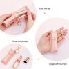 WADORN Chapstick Keychain Holder, 6.3 Inch PU Leather Clip-on Lipstick Organizer Pouch Portable Lip Balm Sleeves Holder with Keychain Lip Gloss Holder Storage Women Travel Outdoor Accessories, Pink